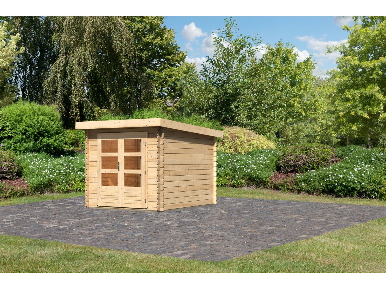 Karibu Gartenhaus Bastrup 4 natur