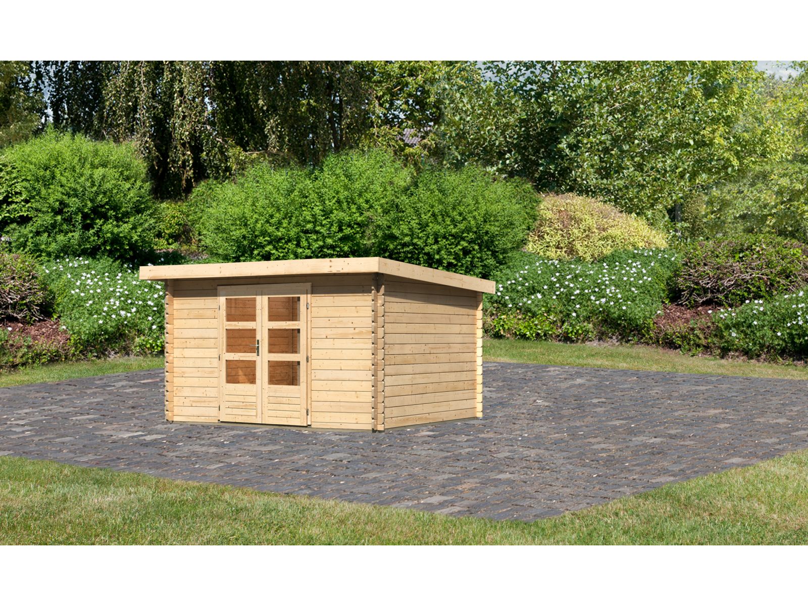 Karibu Gartenhaus Bastrup 7 natur