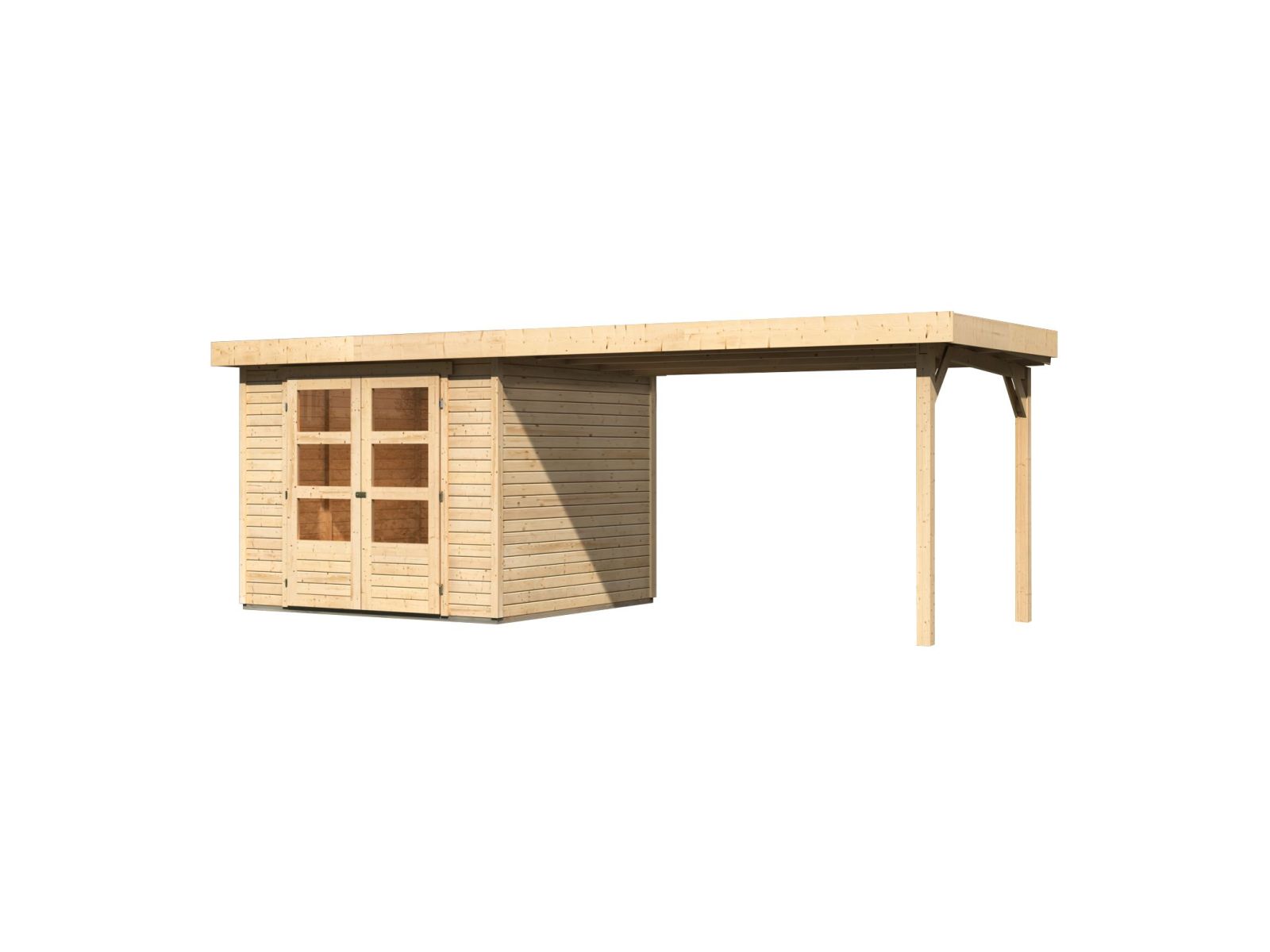 Karibu Gartenhaus Askola 3,5 mit Anbaudach 2,75 Meter