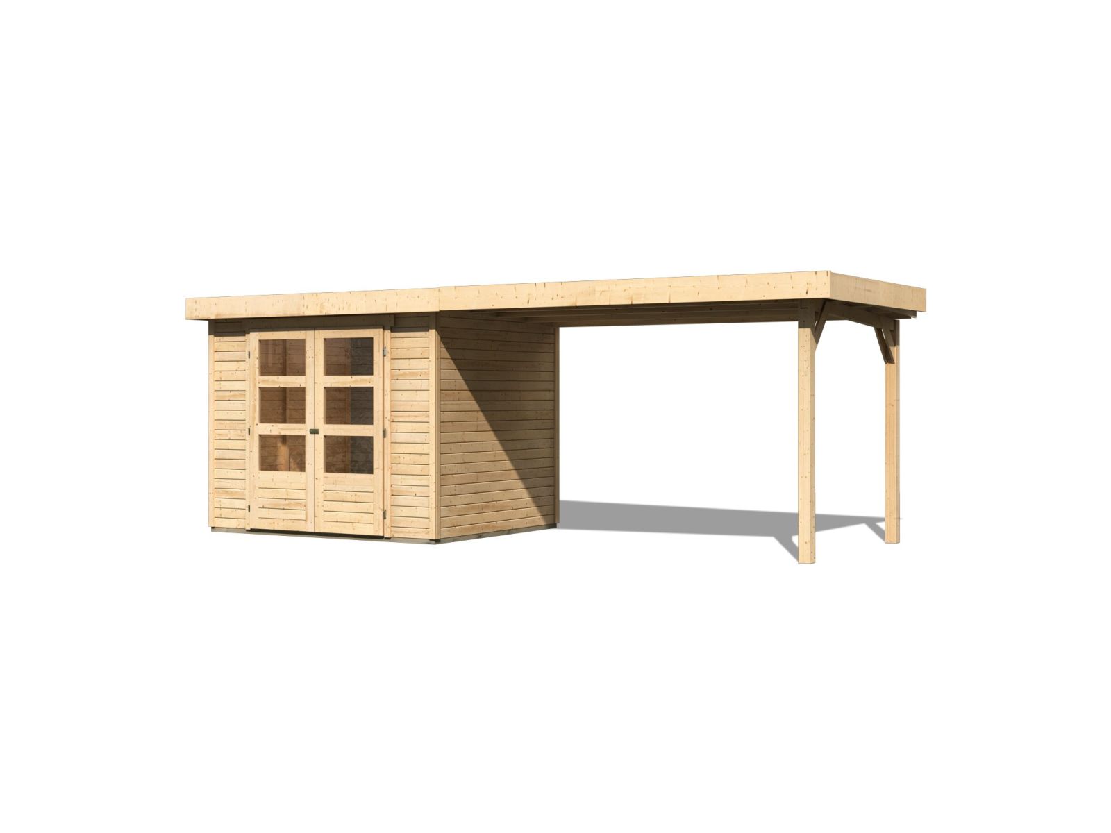 Karibu Gartenhaus Askola 3 mit Anbaudach 2,75 Meter