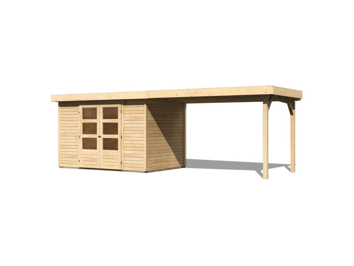 Karibu Gartenhaus Askola 4 mit Anbaudach 2,75 Meter