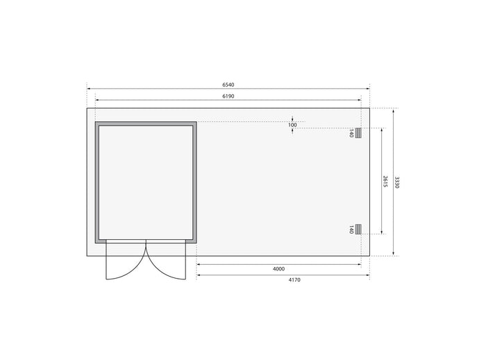Karibu Gartenhaus Bastrup 4 mit Anbaudach 4 Meter natur