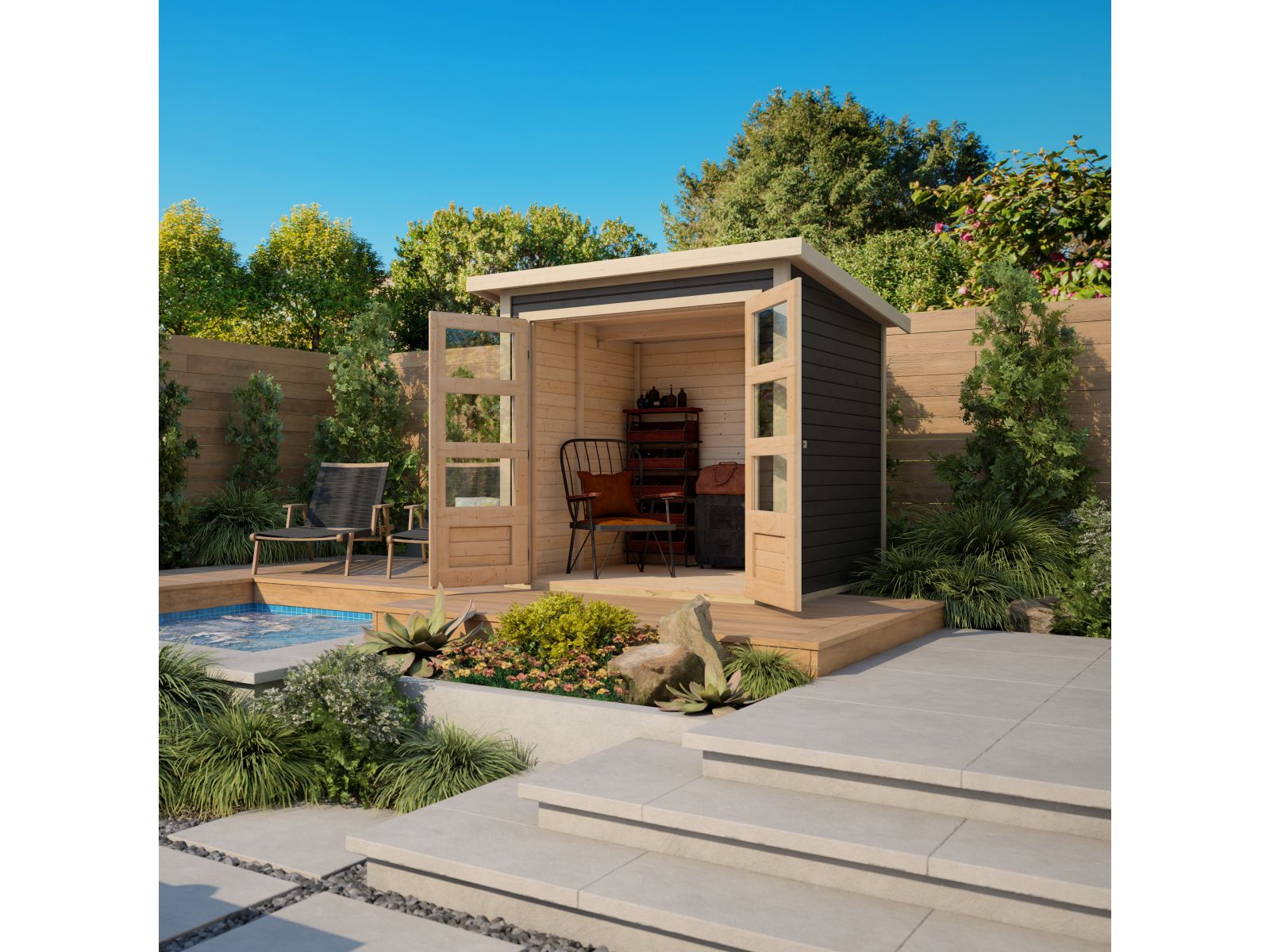 Karibu Gartenhaus Stockach 2 terragrau