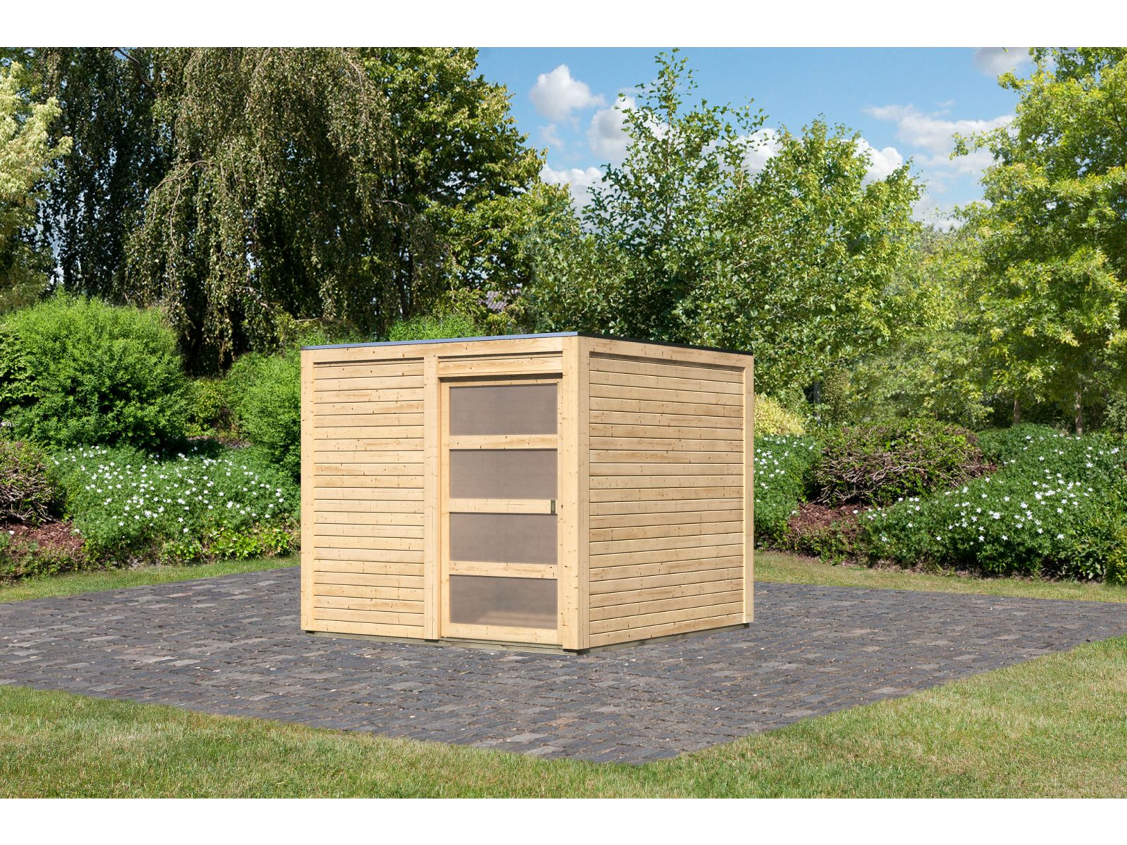 Karibu Gartenhaus Qubic natur