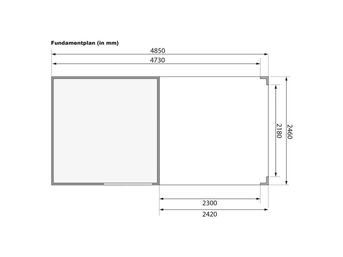 Karibu Gartenhaus Qubic natur mit Anbaudach