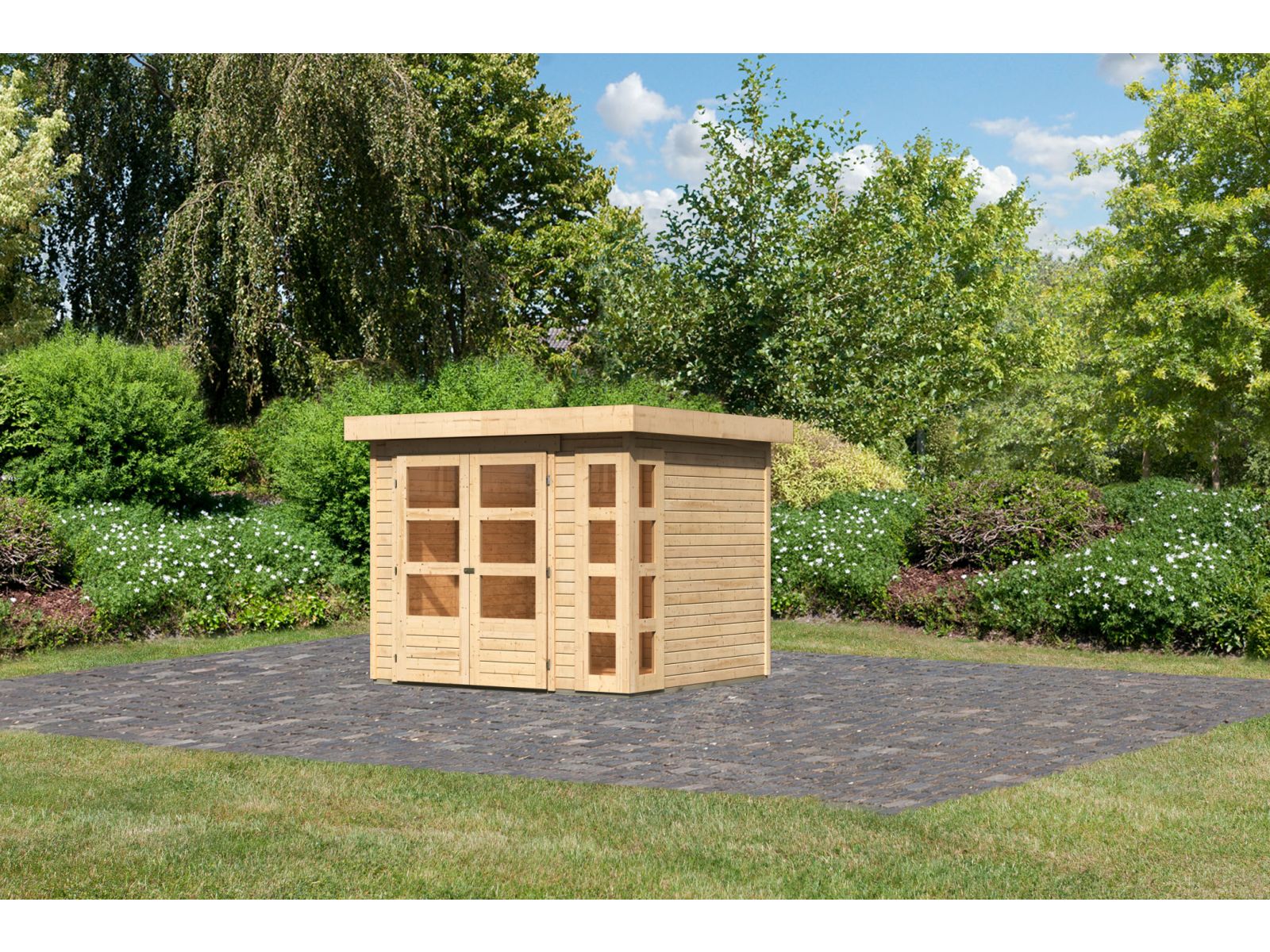 Karibu Gartenhaus Kerko 3 natur 19 mm