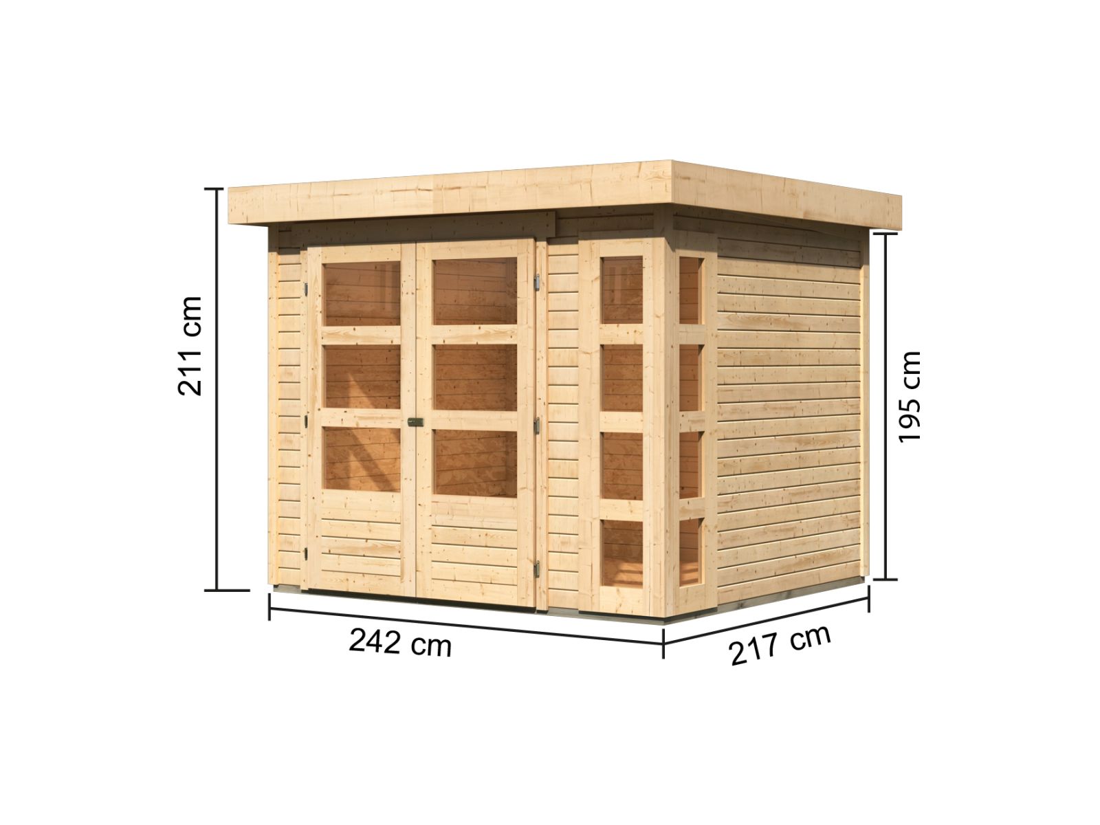 Karibu Gartenhaus Kerko 3 natur 19 mm