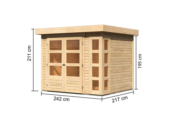 Karibu Gartenhaus Kerko 3 natur 19 mm