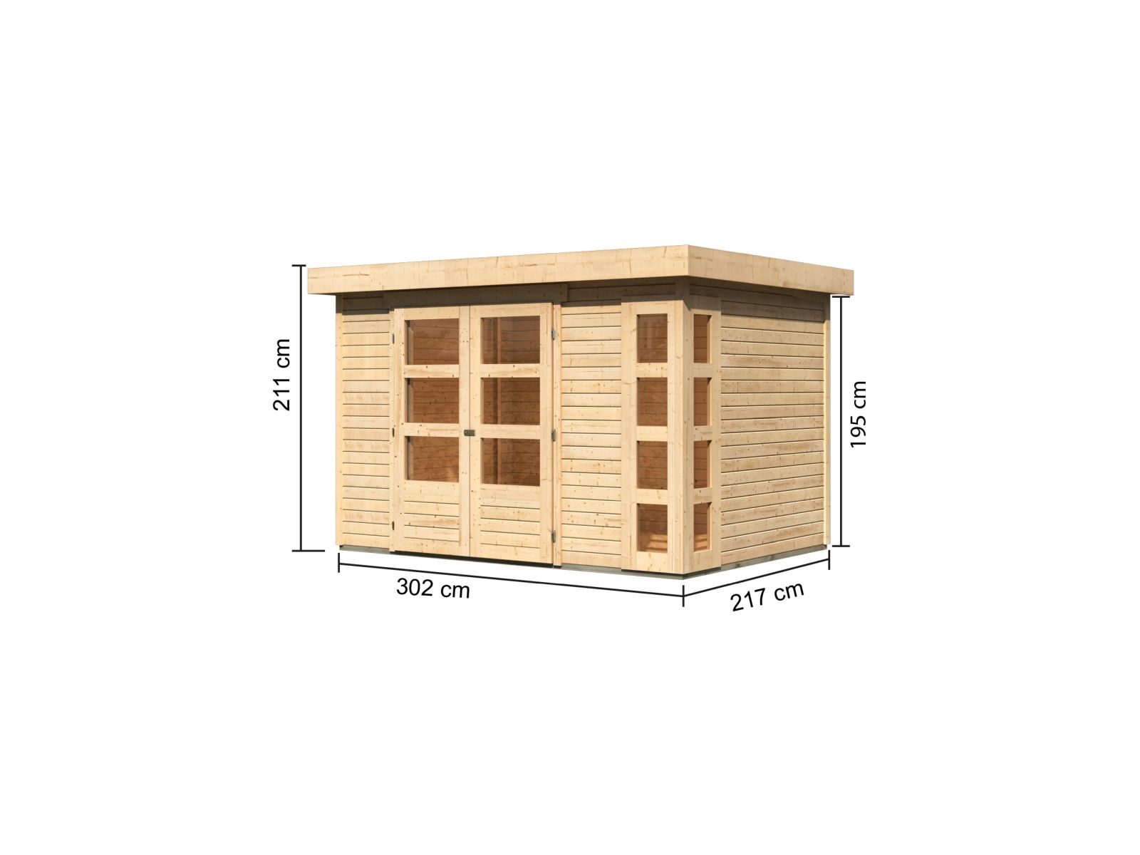 Karibu Gartenhaus Kerko 4 natur 19 mm