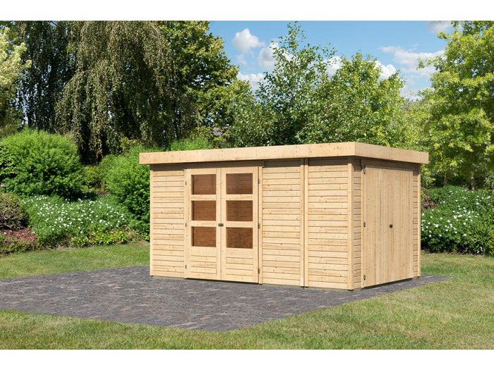 Karibu Gartenhaus Retola 6 inkl. Anbauschrank