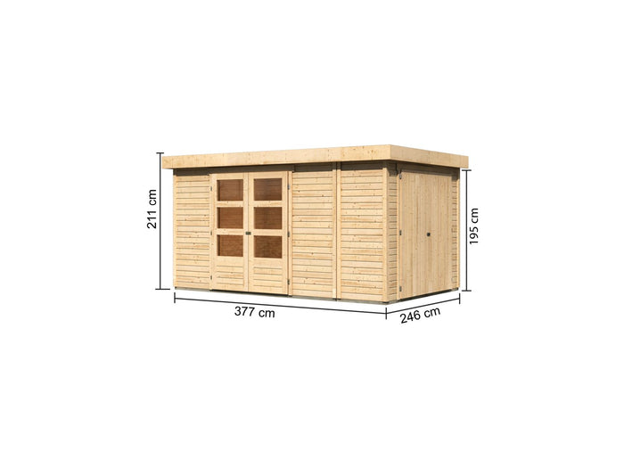 Karibu Gartenhaus Retola 6 inkl. Anbauschrank
