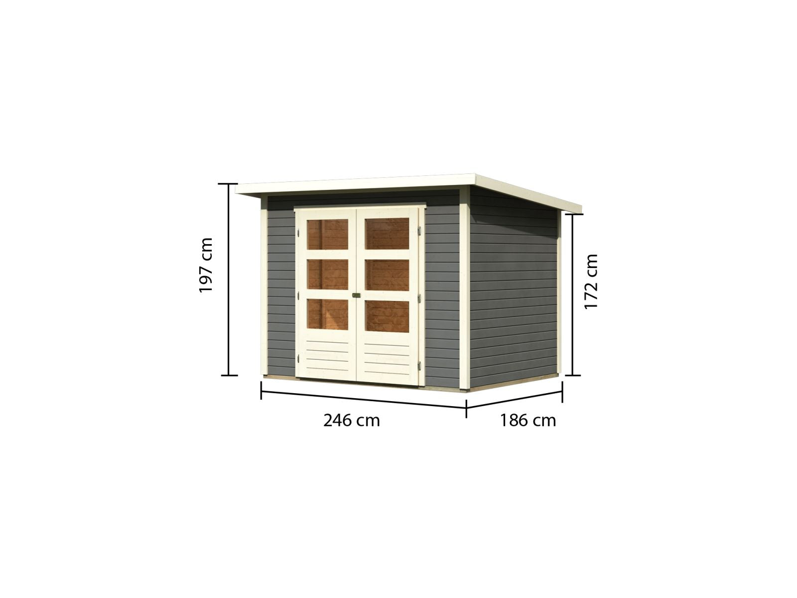 Karibu Gartenhaus Stockach 3 in terragrau