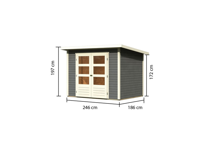 Karibu Gartenhaus Stockach 3 in terragrau