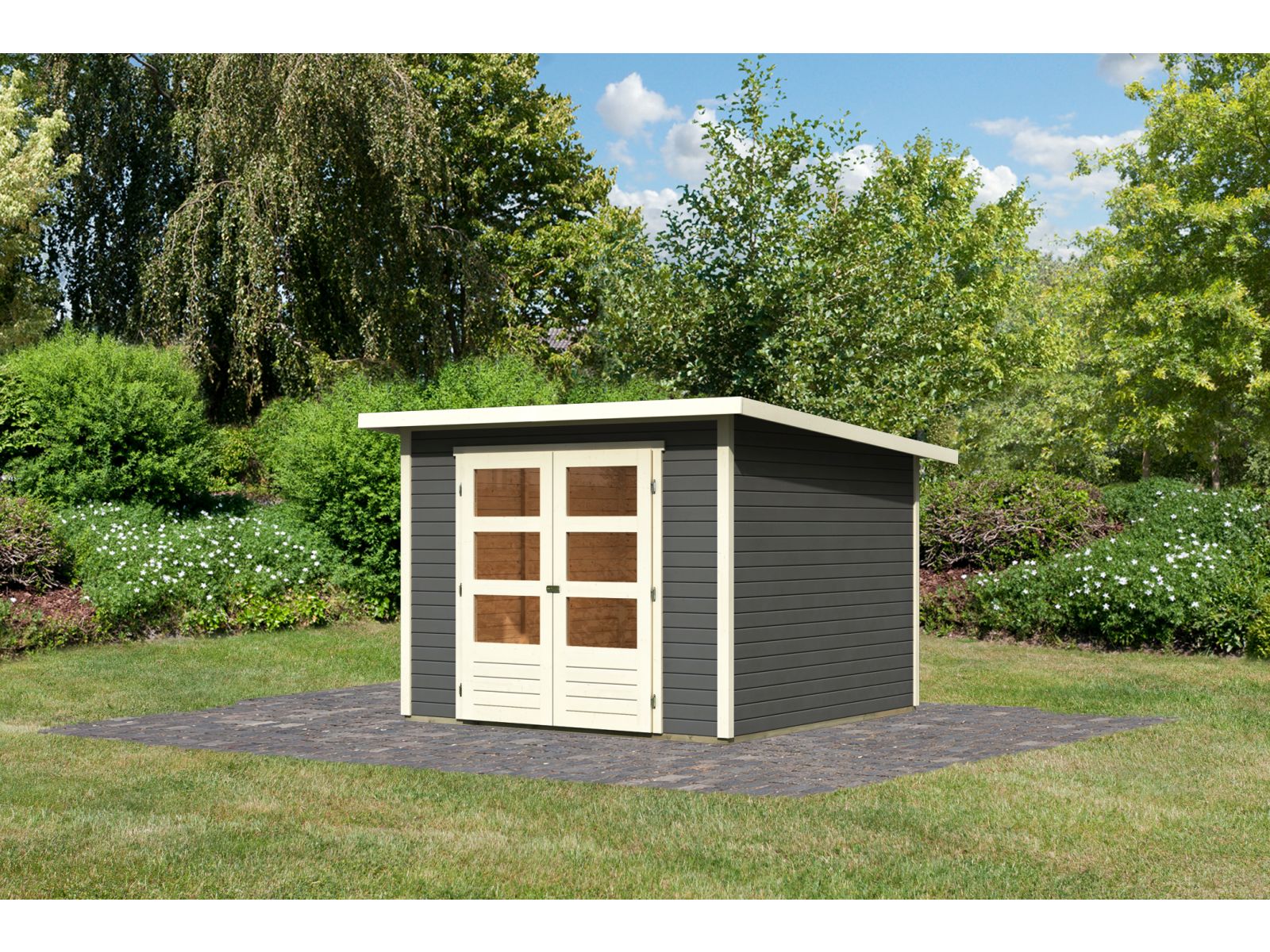 Karibu Gartenhaus Stockach 4 in terragrau