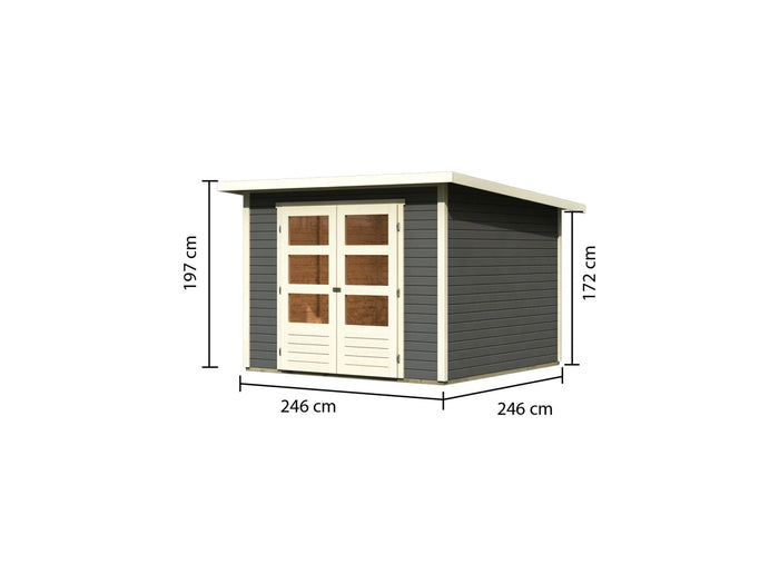 Karibu Gartenhaus Stockach 4 in terragrau