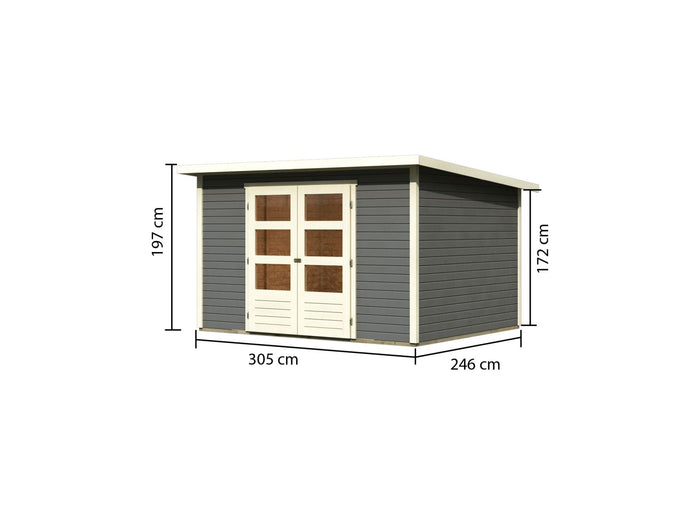 Karibu Gartenhaus Stockach 5 in terragrau