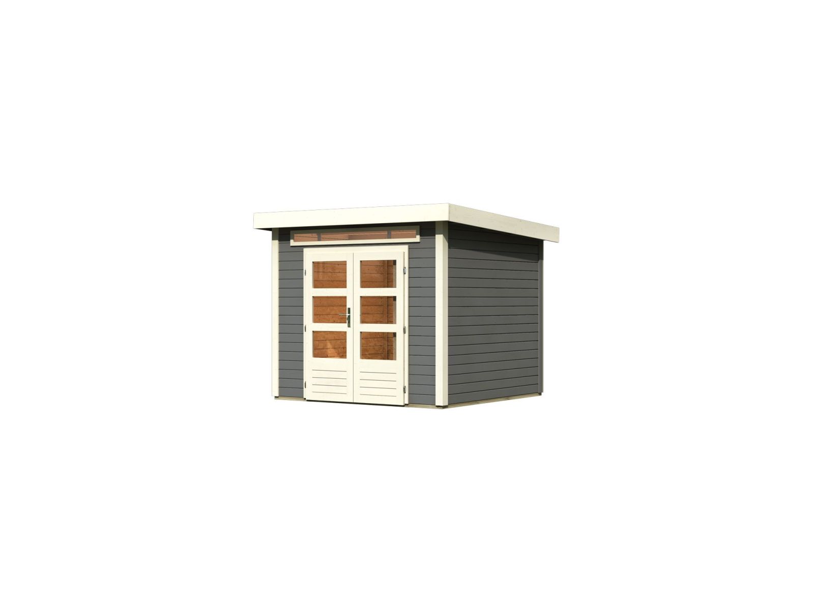 Karibu Gartenhaus Kandern 3 in terragrau 28 mm