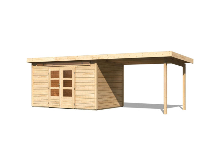 Karibu Gartenhaus Kandern 7 mit  Anbaudach 2,95 Meter