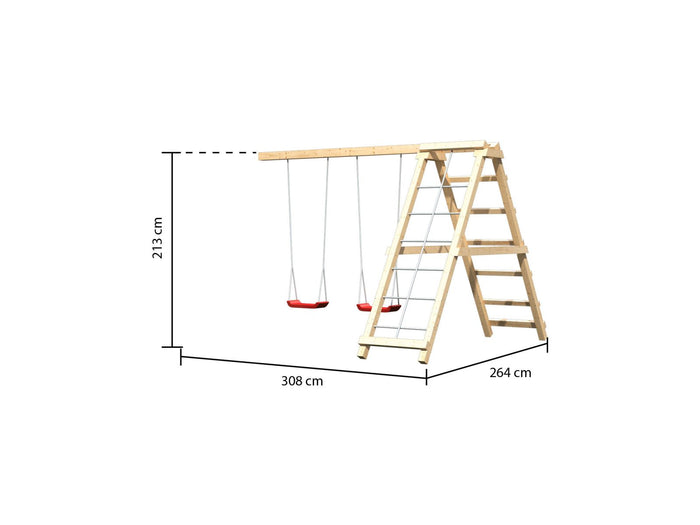 Karibu Doppelschaukelanbau inkl. Klettergerüst
