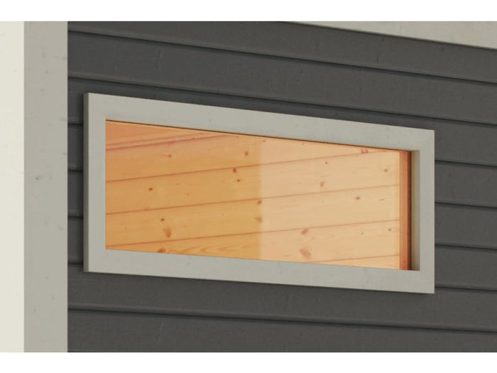 Karibu Fenster elfenbeinweiss für 40 mm Sauna Klarglas Iso-Glas
