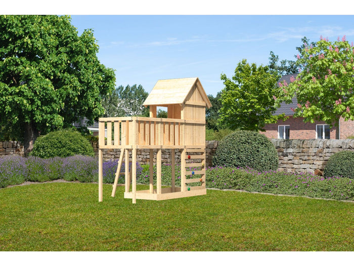Karibu Stelzenhaus Frieda + Anbauplattform + Kletterwand