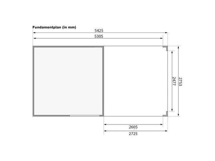 Karibu Gartenhaus Qubic 2 natur inkl. 2,70 m Anbaudach