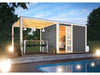 Karibu Gartenhaus Qubic 2 terragrau inkl. 2,70 m Anbaudach