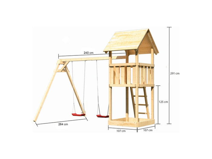 Karibu Spielturm Lotti mit Doppelschaukel