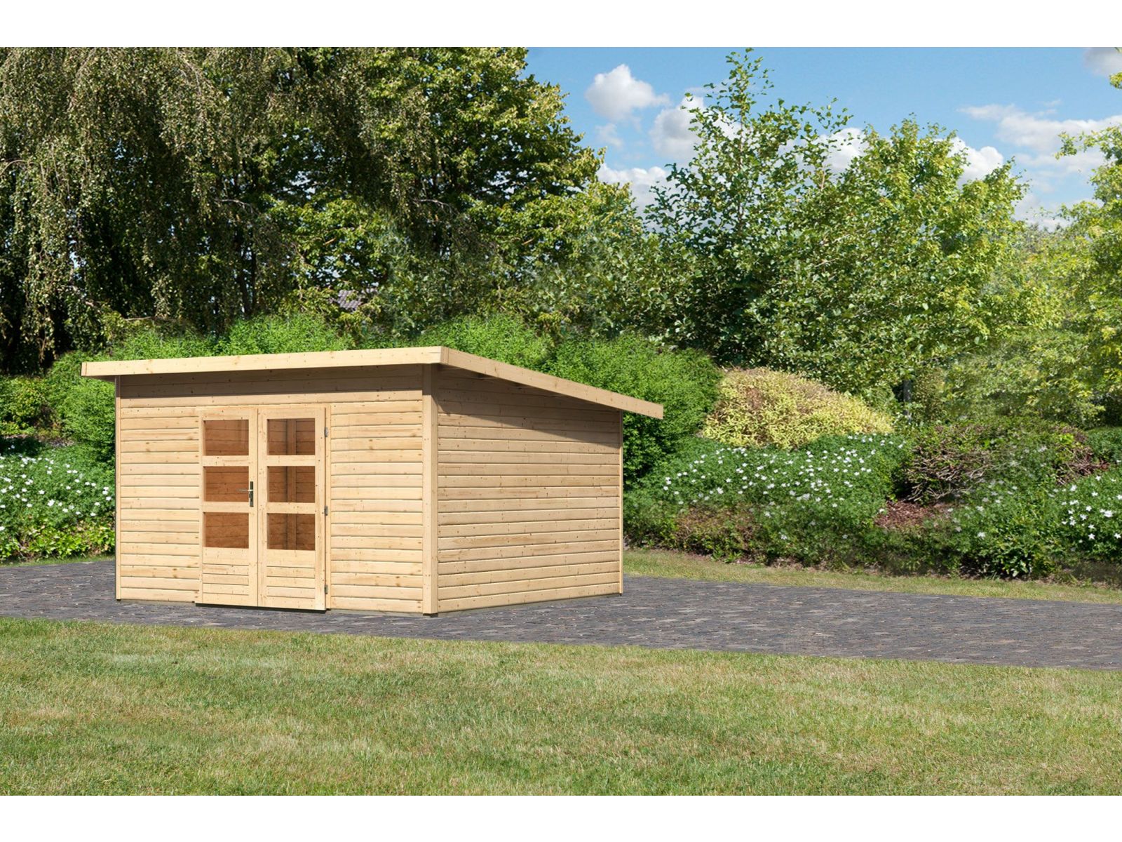 Karibu Gartenhaus Northeim 5 natur 38 mm