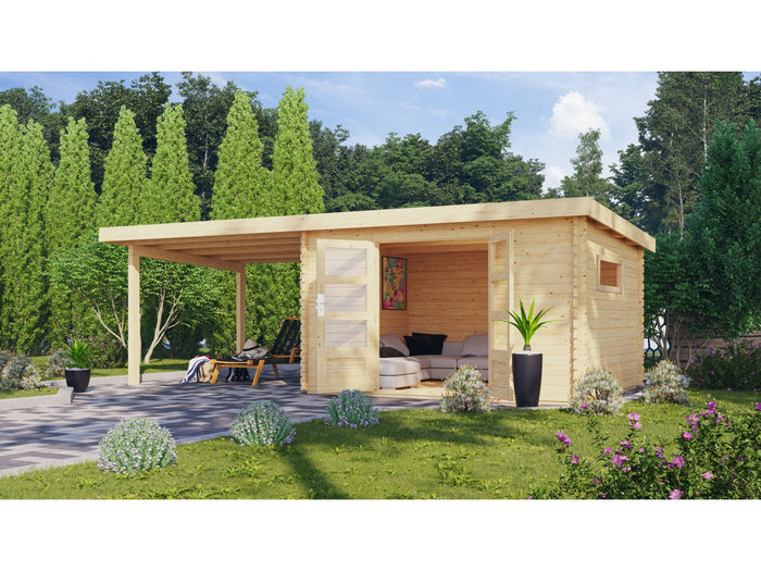 Karibu Gartenhaus Trittau 5 inkl. Anbaudach 3,3 m