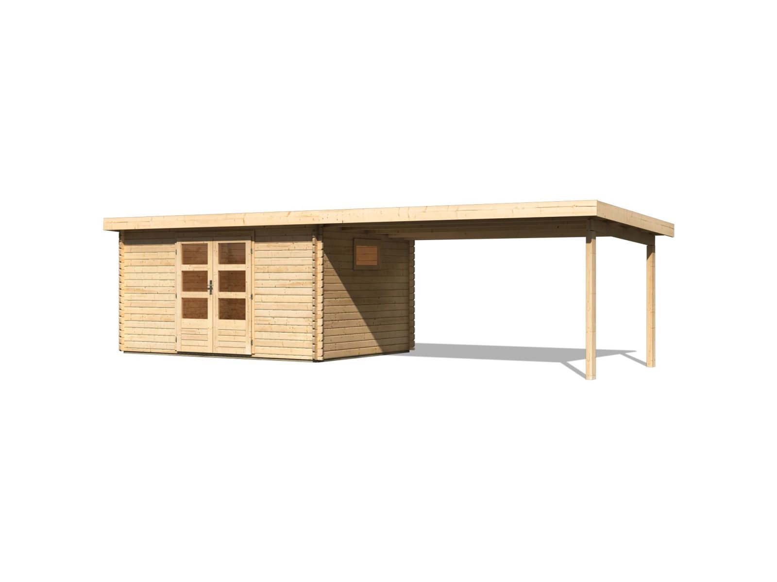 Karibu Gartenhaus Trittau 5 inkl. Anbaudach 4,4 m