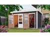 Karibu Gartenhaus Schönbuch 1,  38 mm 2-Raum-Haus - terragrau