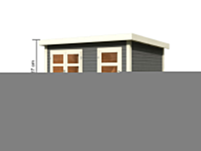 Karibu Gartenhaus Schönbuch 1, 38 mm 2-Raum-Haus - terragrau