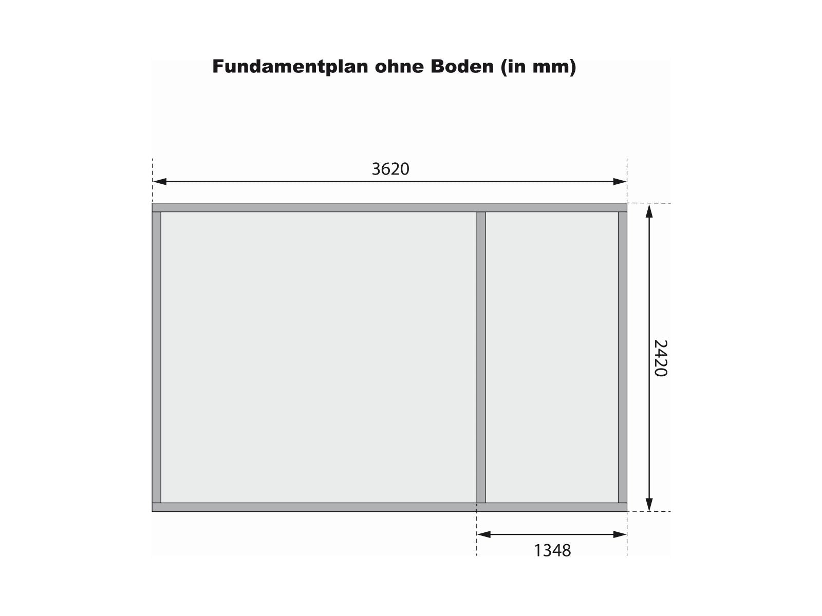 Karibu Gartenhaus Schönbuch 1, 38 mm 2-Raum-Haus - terragrau