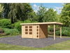 Karibu Gartenhaus Kerko 5 natur mit Anbaudach 2,40 m