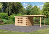 Karibu Gartenhaus Kerko 5 natur mit Anbaudach 2,80 m