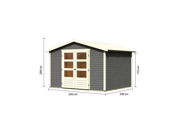 Karibu Gartenhaus Amberg 4 terragrau