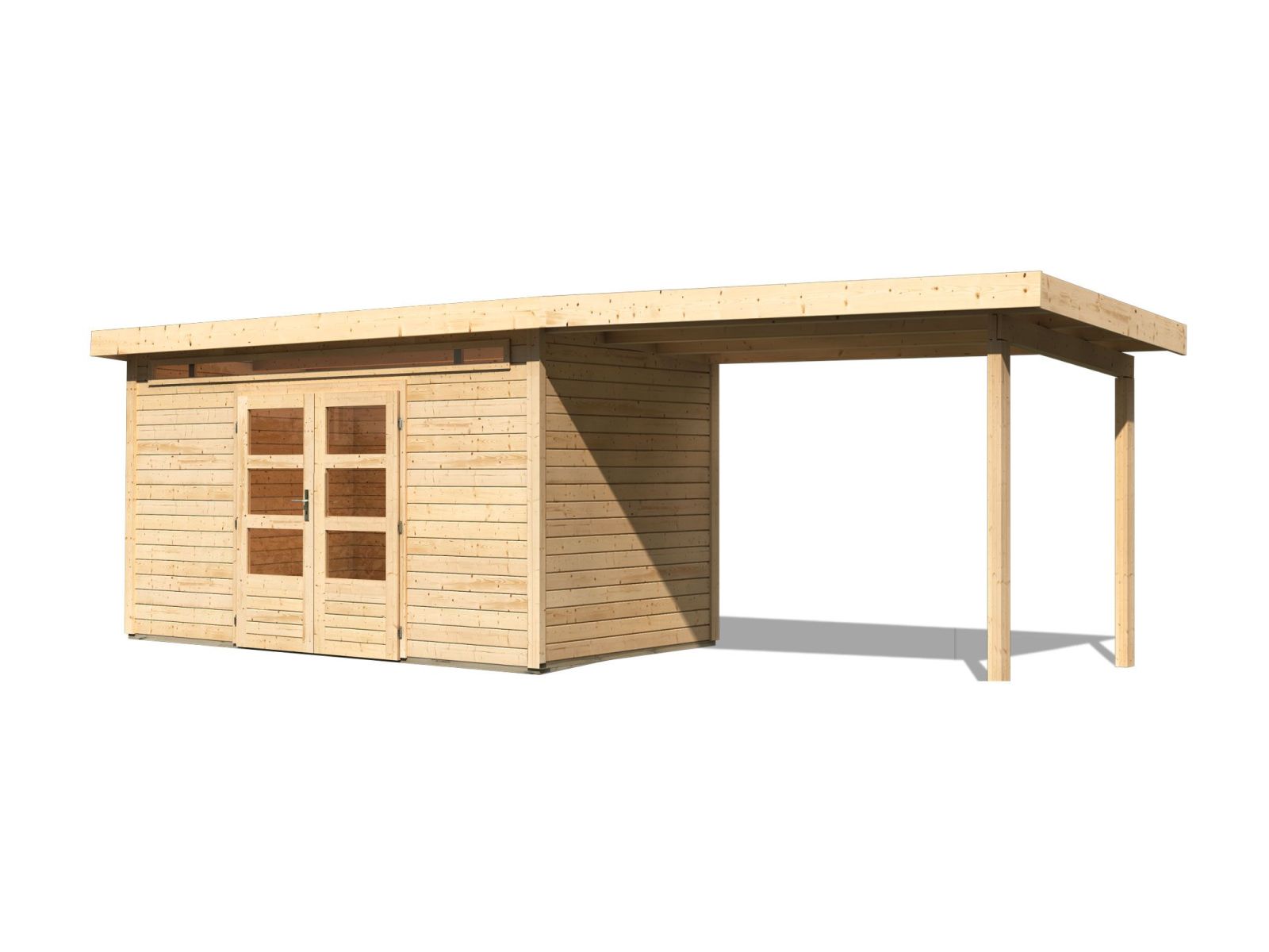 Karibu Gartenhaus Kandern 9 mit Anbaudach 3,2 m