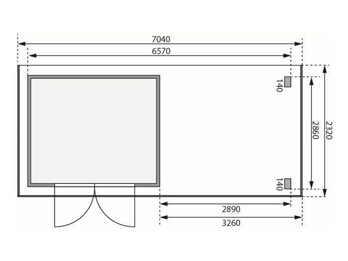 Karibu Gartenhaus Kandern 9 mit Anbaudach 3,2 m