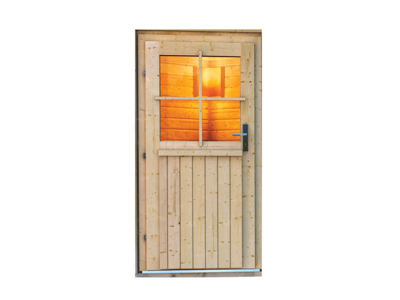 Karibu Türpaket Außensauna Klassisch, naturbelassen, 40 mm Saunahäuser