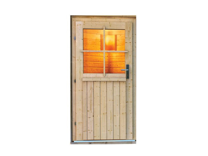 Karibu Türpaket Außensauna Klassisch, naturbelassen, 40 mm Saunahäuser