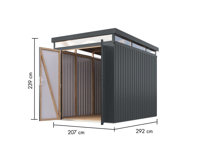 Karibu Metallhaus Aurum 2,5 in Anthrazit