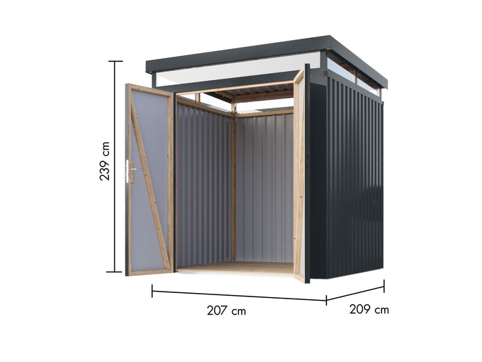 Karibu Metallhaus Aurum 2 in Anthrazit