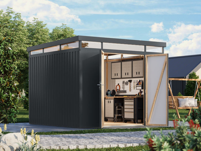 Karibu Metallhaus Aurum 3,5 in Anthrazit