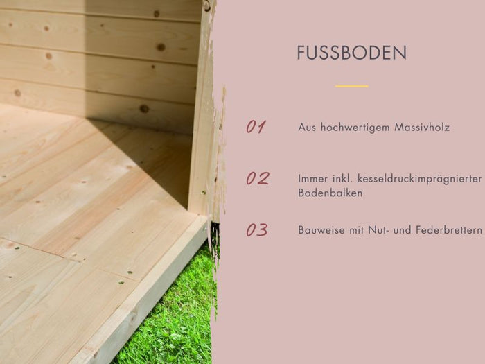 Karibu Saunahaus Caapi 3, inkl. 9 kW Ofen integr. Steuerung - mit Klarglastür und Fußboden