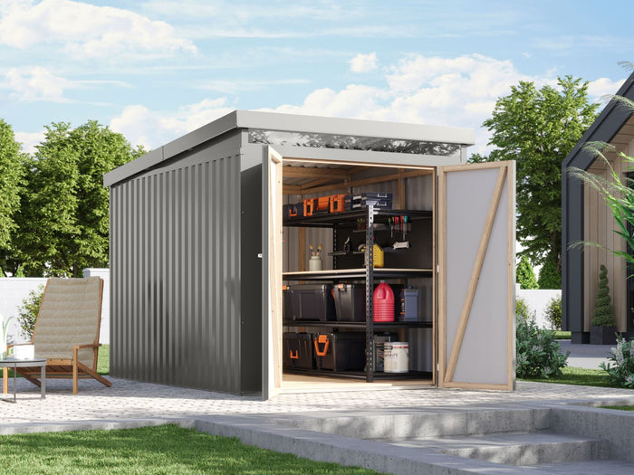 Karibu Metallgerätehaus Iridium 2,5 in Graualuminium