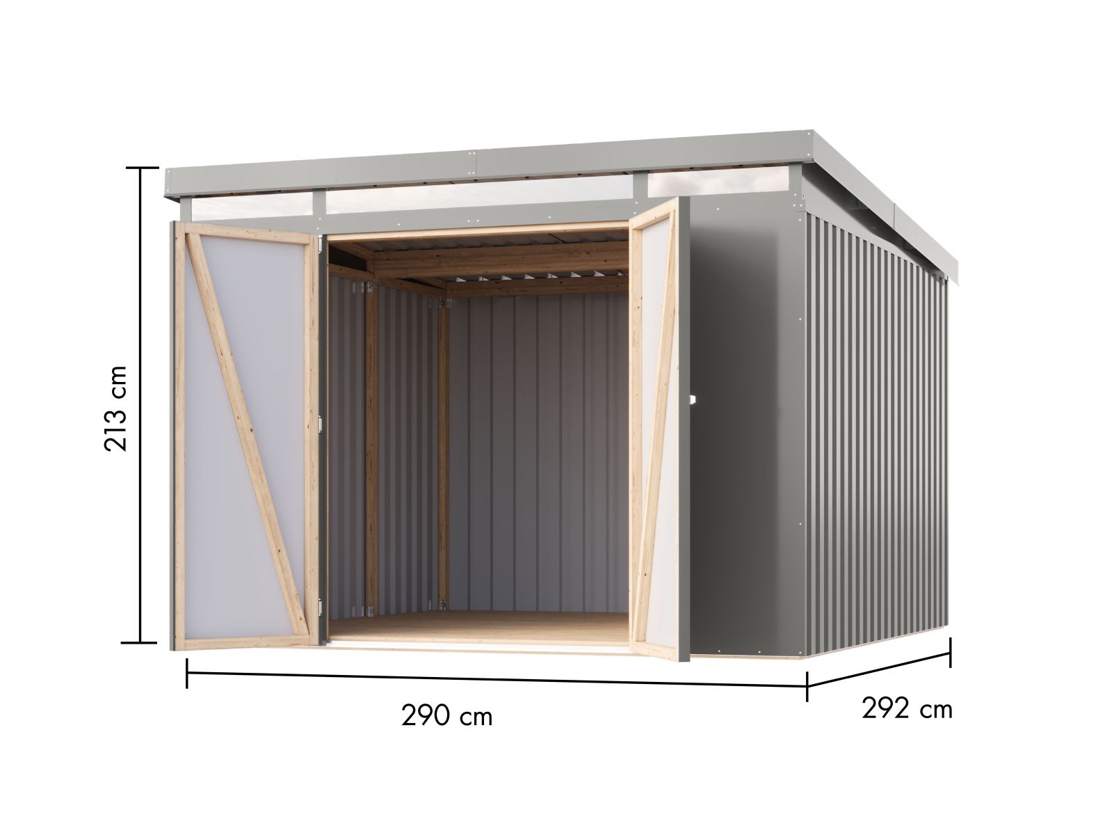 Karibu Metallgerätehaus Iridium 3,5 in Graualuminium