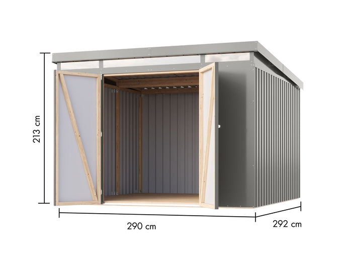 Karibu Metallgerätehaus Iridium 3,5 in Graualuminium