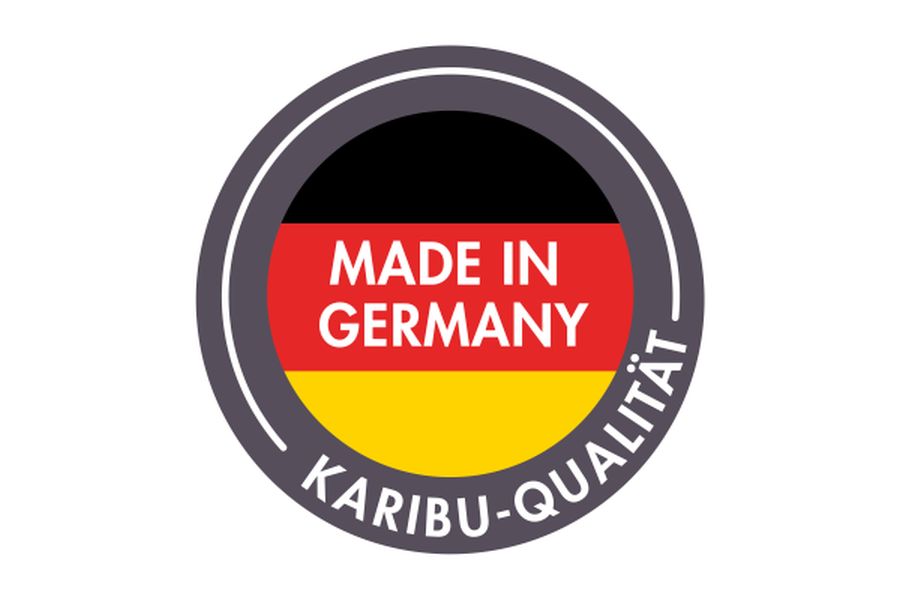 Karibu Saunahaus Caapi 4, terragrau, ohne Ofen, inkl. Klarglastür und Fußboden