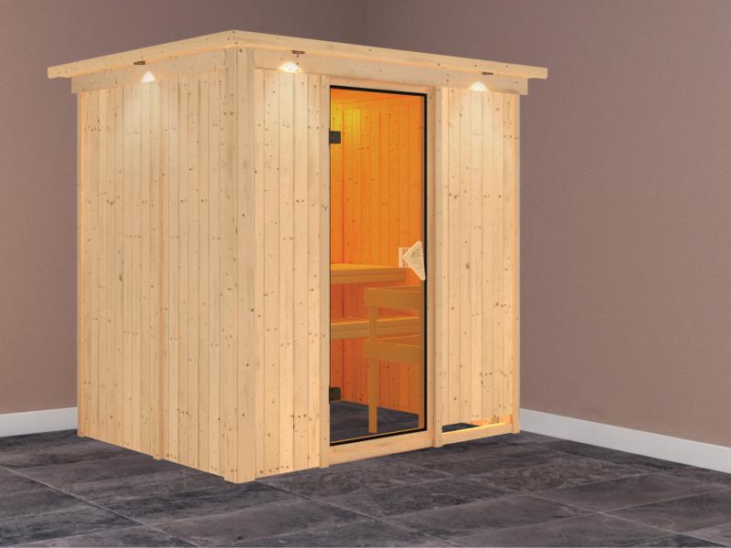 Bodin - Karibu Sauna ohne Ofen - mit Dachkranz -